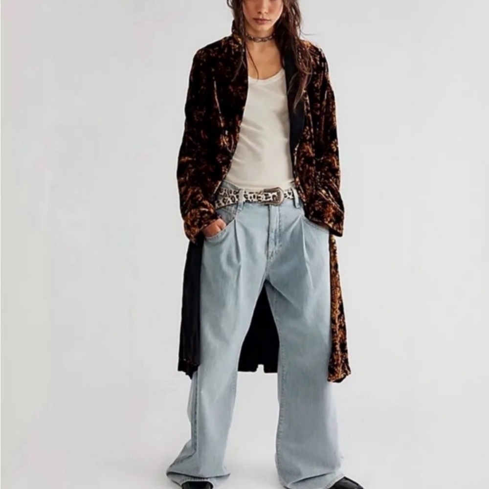 Free People Wild Nights velvet Duster Cardigan kimono